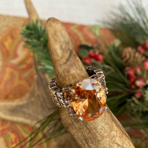 SILPADA Sterling Amber Stretch Ring R2384 - Picture 2 of 12